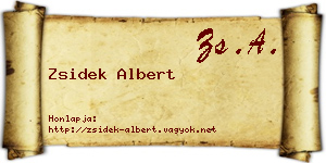 Zsidek Albert névjegykártya