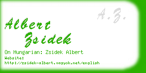 albert zsidek business card